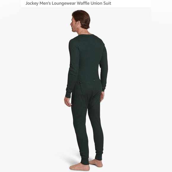 Jockey Men’s Waffle Union Suit Onesie With Buttoned Rear Flap - Size Small - Picture 7 of 8